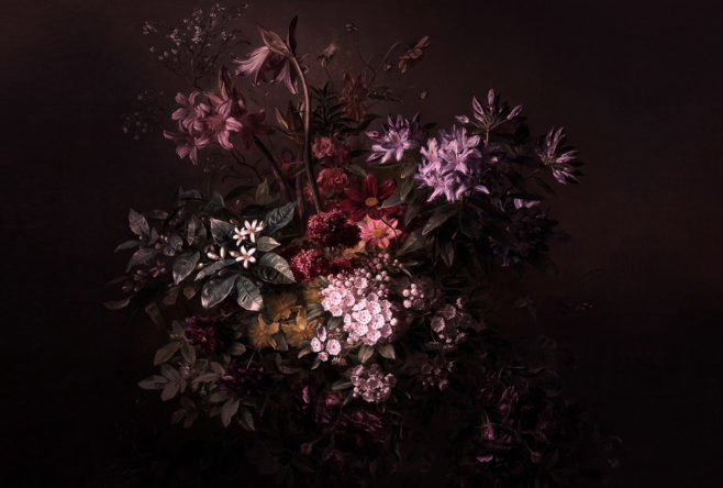 bouquet noir I, love blossom, IPHEPHA - Das perfekte Wandkleid, Tapeten Online-Shop
