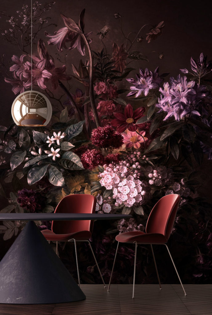 bouquet noir I, love blossom, IPHEPHA - Das perfekte Wandkleid, Tapeten Online-Shop
